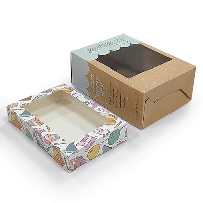 ブラウンクラフト紙 透明なPVC窓フォルダー付きのタックエンドボックスパッケージ