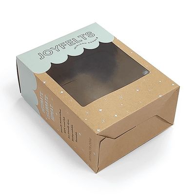 ブラウンクラフト紙 透明なPVC窓フォルダー付きのタックエンドボックスパッケージ