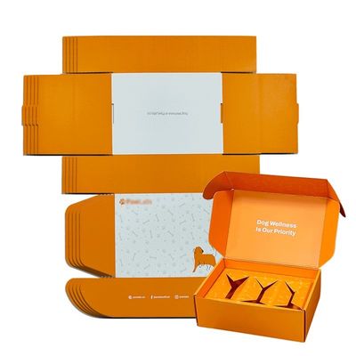 オレンジ ペットフード 紙 メーラー ボックス 包装 エコフレンドリー ドッグ ボックス タイプ フォルダー