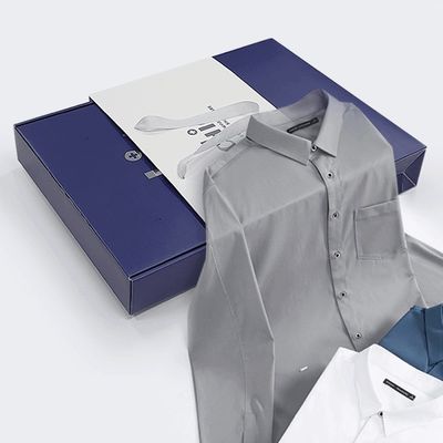 カスタムオーダー受付 輝く銀のロゴ 服 シャツ 下着 包装 箱セット