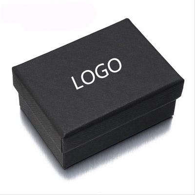 黒い小さなプレゼントパッケージボックス 硬いリングタグ カフリンク ギフトボックス