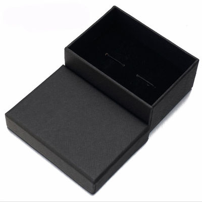 黒い小さなプレゼントパッケージボックス 硬いリングタグ カフリンク ギフトボックス