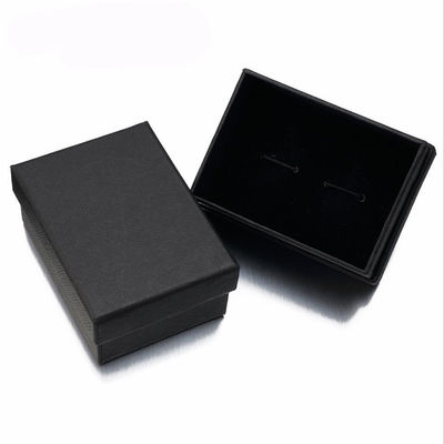 黒い小さなプレゼントパッケージボックス 硬いリングタグ カフリンク ギフトボックス