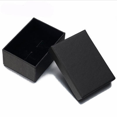 黒い小さなプレゼントパッケージボックス 硬いリングタグ カフリンク ギフトボックス