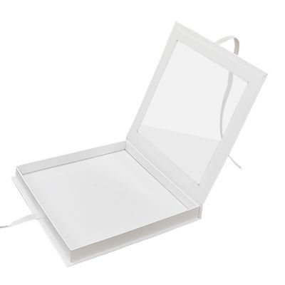 スクエアブック形 PVC 透明 トップウィンドウ 磁気紙箱 リボン付き