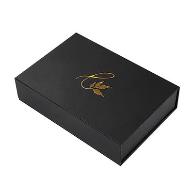 オーダーメイド 黒マット スタンプ金 ロゴ 磁気 ギフト 宝石 紙箱 泡入り