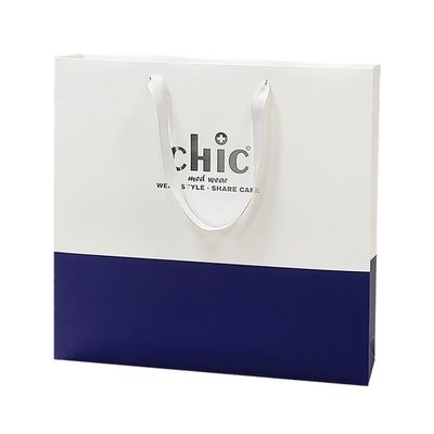 トート 紙 買い物 袋 銀 スタンプ 柄 服 衣類