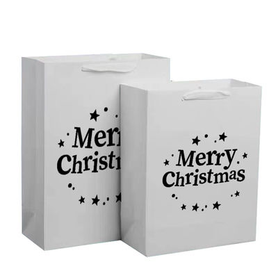 再生可能なクラフト紙 トートバッグ ホットフォイル / UV / ワニ クリスマスプレゼント 包装袋