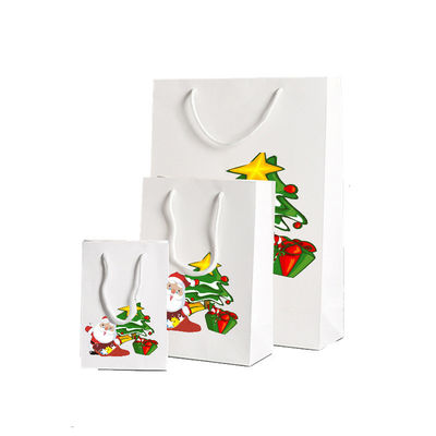 再生可能なクラフト紙 トートバッグ ホットフォイル / UV / ワニ クリスマスプレゼント 包装袋