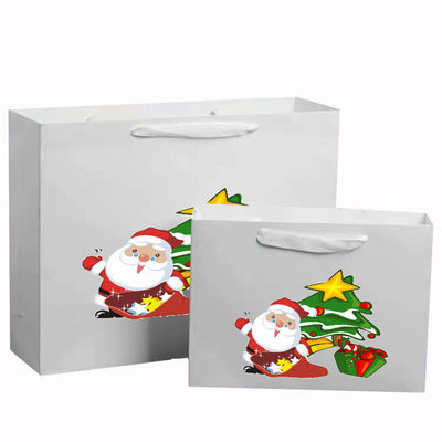 再生可能なクラフト紙 トートバッグ ホットフォイル / UV / ワニ クリスマスプレゼント 包装袋