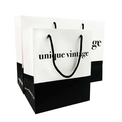 カスタムロゴ 服 買い物 プレゼント 梱包 紙袋 引糸とUVコーティング