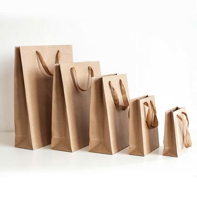 ブラウンクラフト紙 ショッピングバッグ オフセット印刷 着物 紙袋 オーダーメイド ロゴ