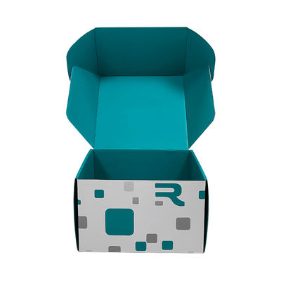オーダーメイドサイズ ロゴ 青 白 混合 郵便 送料 箱 クラフト リサイクル 波紋 郵便 箱