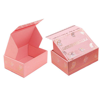 カスタムロゴ 宝石箱 ピンク 化粧品紙 ギフト 波紋箱 梱包箱