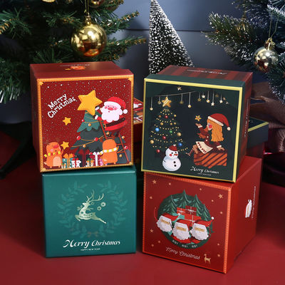 高級カスタム クリスマススタイル 環境に優しいギフトパッケージ カートン レッドトップカバー クリスマスリボン ギフトボックスセット
