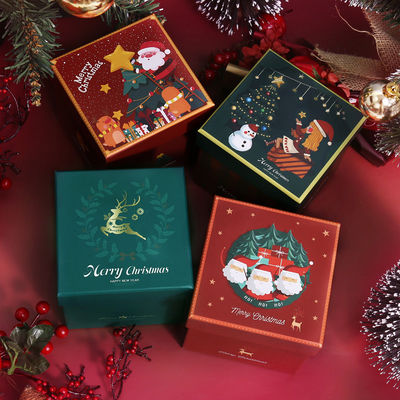 高級カスタム クリスマススタイル 環境に優しいギフトパッケージ カートン レッドトップカバー クリスマスリボン ギフトボックスセット