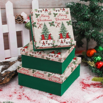 リボン付きクリスマスギフトボックスセット カスタムプリントポリエステルホリデーギフトボックス クリスマス用卸売お祝い用パッケージ
