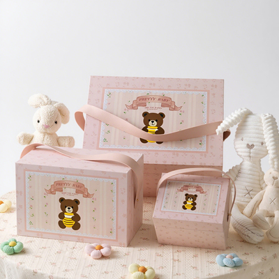 卸売りのカスタム子供用エコフレンドリー段ボール手作り包装ギフトボックスおもちゃ収納ボックス（ハンドル付き）