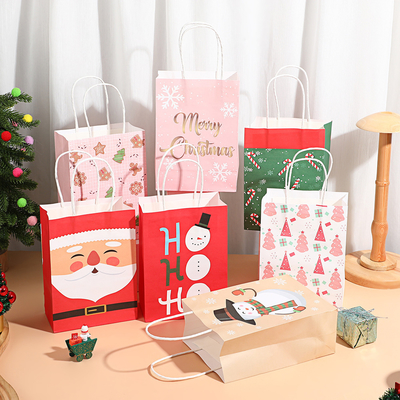クリスマス キッズ ギフト バッグ リサイクル紙 サンタ 雪だるま クリスマス パーティー 記念品 卸売 ホリデー グッディー バッグ ギフト用