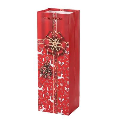 オーダーメイド 紙袋 独自のロゴで印刷 ワイン包装のためのクリスマス紙プレゼント袋