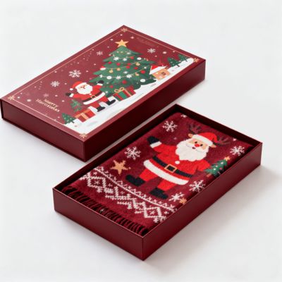 カスタム 豪華 クリスマス ギフト ボックス 梱包用のマット硬紙箱 スカーフ ドレス 下着 シャツ リサイクルされたアセプティック素材