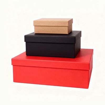 カスタム高級オレンジ色の蓋ベースフラットパックギフトボックスセット、紙袋付き、マットラミネート加工、エンボス加工、金箔印刷