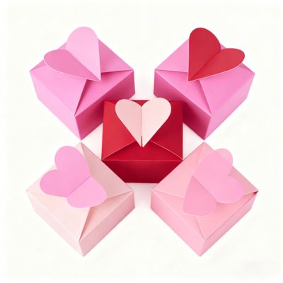 魅力的な愛を解き放つ 私たちの特別なハート型カードボックス 光沢マットラミネート スポンジライナー すべての特別な瞬間を演出 ハンドル付きキャンドル