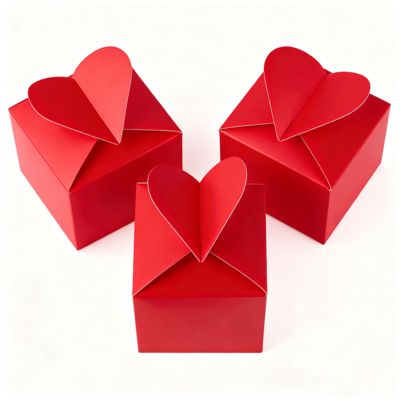 魅力的な愛を解き放つ 私たちの特別なハート型カードボックス 光沢マットラミネート スポンジライナー すべての特別な瞬間を演出 ハンドル付きキャンドル