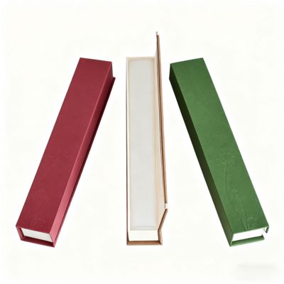 高級無地長方形クラムシェル香箱 ギフト用カスタムクラフト紙包装 硬質ボックス スポンジ裏地 箔押し