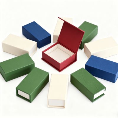 高級無地長方形クラムシェル香箱 ギフト用カスタムクラフト紙包装 硬質ボックス スポンジ裏地 箔押し