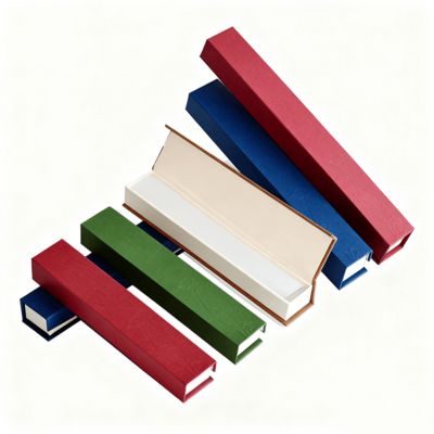 高級無地長方形クラムシェル香箱 ギフト用カスタムクラフト紙包装 硬質ボックス スポンジ裏地 箔押し