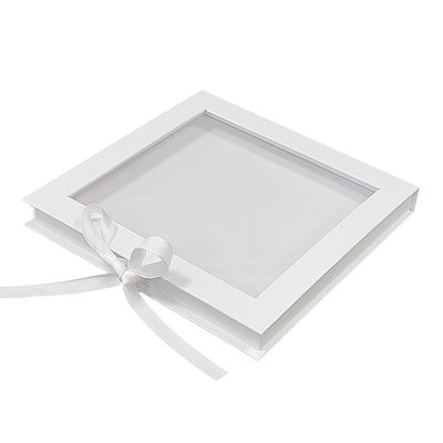 スクエアブック形 PVC 透明 トップウィンドウ 磁気紙箱 リボン付き
