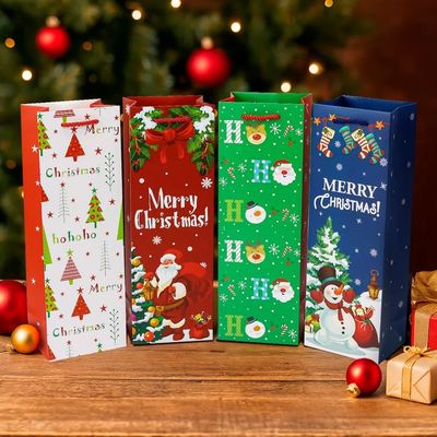 パーソナライズされた小さなパーソナライズされたクリスマスの紙 リボンハンドル付きの高級ショッピング紙袋