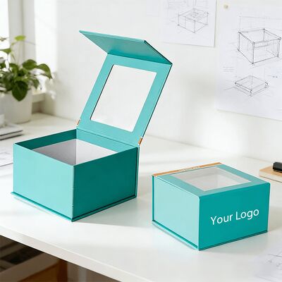 オーダーメイド ハイエンド ハンドメイド マグネティック 閉じる ギフトボックス 窓包装 帽子と服のための紙箱